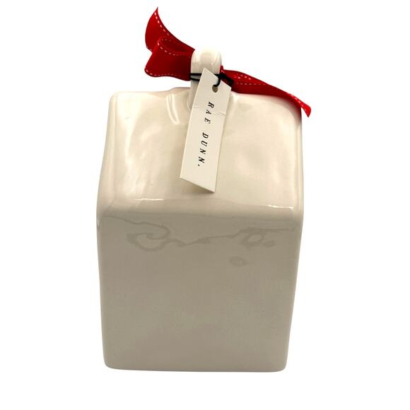 Rae Dunn KNOCK White Ceramic Square Birdhouse NEW House Decor Collectible - Picture 2 of 4